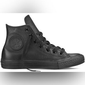 Converse Chuck Taylor All Star Hi Top Leather Black Monochrome